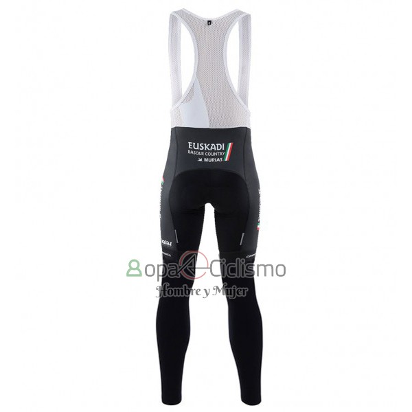 Euskadi Ropa Ciclismo Culotte Largo 2017 Hombre Mangas Largas Negro y Verde